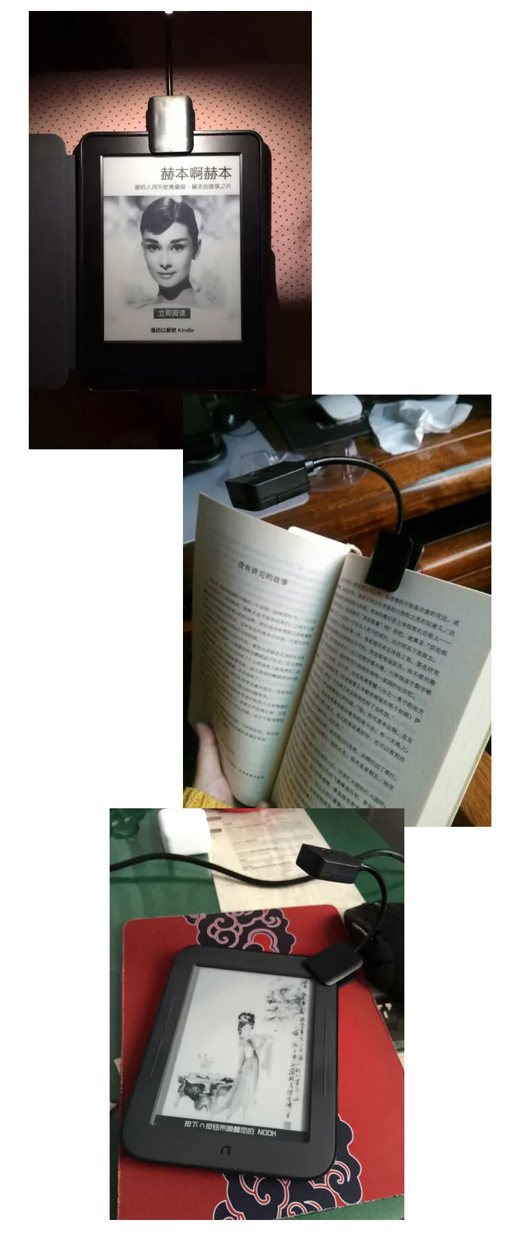 Батарея мощность яркость мини светодиодный E-read книжный светильник клип на Led книга лампа для Kindle Reader Черный чехол лампа для чтения гибкая