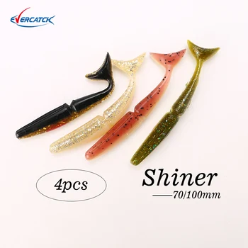 

EVERCATCH Shiner 70/100mm silicone swimbait rubber jerkbaits paddle soft baits fishing lure for bass pike perch catfish walleye