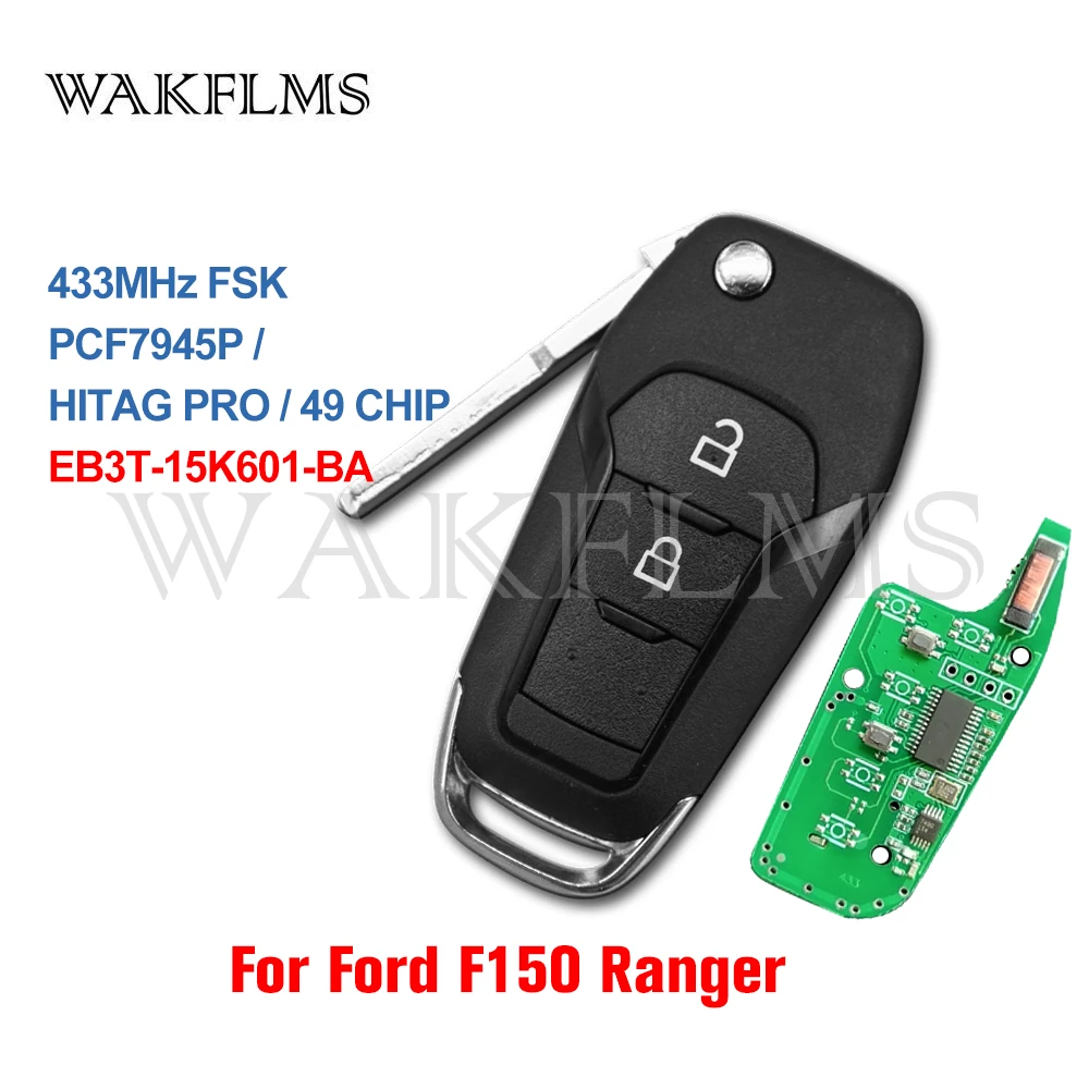 Для Ford Ranger F150 2015 2016 2017 2018 433MHz ID49 2 кнопочный откидной пульт дистанционного
