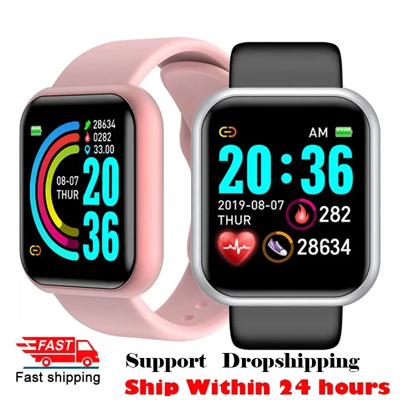 2021 Topsell Y68 Smart Watch Men Women Heart Rate Blood Pressure Monitor Waterproof Sport Smartwatch for Andriod IOS Smart Clock