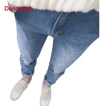 

Spring Plus Size Loose High Waist Denim Women Jeans Cute Cat Pattern Embroidery Boyfriend Jeans Harem Pants Trousers Dunayskiy