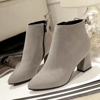 

Spring Autumn Womens Boots Fashion Europe Martins Boots Woman High Heels Ankle Booties Ladies Casual Plus Size Quality Footwear