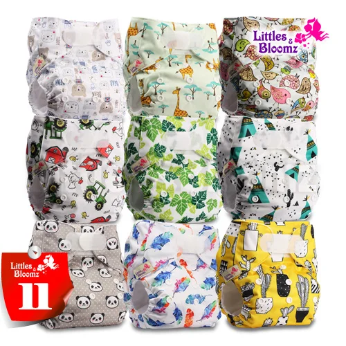 Pattern 11 Reusable Pocket Cloth Nappy Fastener: Hook-Loop Littles /& Bloomz Set of 1 with 1 Bamboo Insert