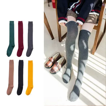 

1pair Women's Stockings Casual Girls Long Socks Thigh High Stockings Female Over Knee High Socks Womens Socks For Female Gift
