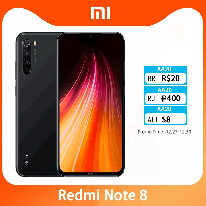 Смартфон Xiaomi Redmi Note 8 Snapdragon 665 48 МП 4000 мАч 18 Вт быстрая зарядка | Мобильные телефоны