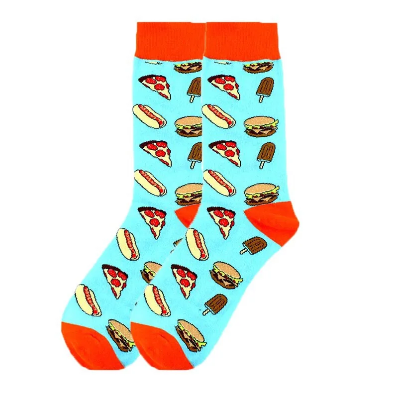 Мужские цветные носки для HipHop из чесаного хлопка, носки для женщин с фруктами, носки для скейтборда, повседневные сумасшедшие носки, подарок на Рождество - Цвет: 3
