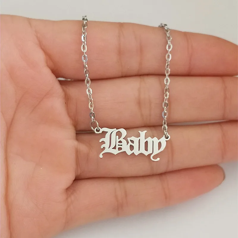 Silver Baby 10 шт. ожерелье с ангелом, Очаровательное ожерелье принцессы, ювелирные изделия из нержавеющей стали, ожерелье для маленькой девочки, подарок для женщин и детей - Окраска металла: Silver Baby
