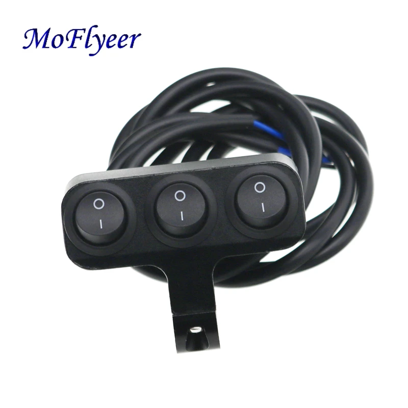 

MoFlyeer Motorcycle Electric Accessories Modified Aluminum Alloy Switches Black Switch Headlights Spotlights Explosion Light