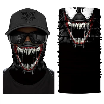 

3D Venom Deadpool Balaclava Bandana Headband Joker Neck Gaiter Skull Ghost Face Shield Sports Cycling Neck Warmer Hiking Scarves