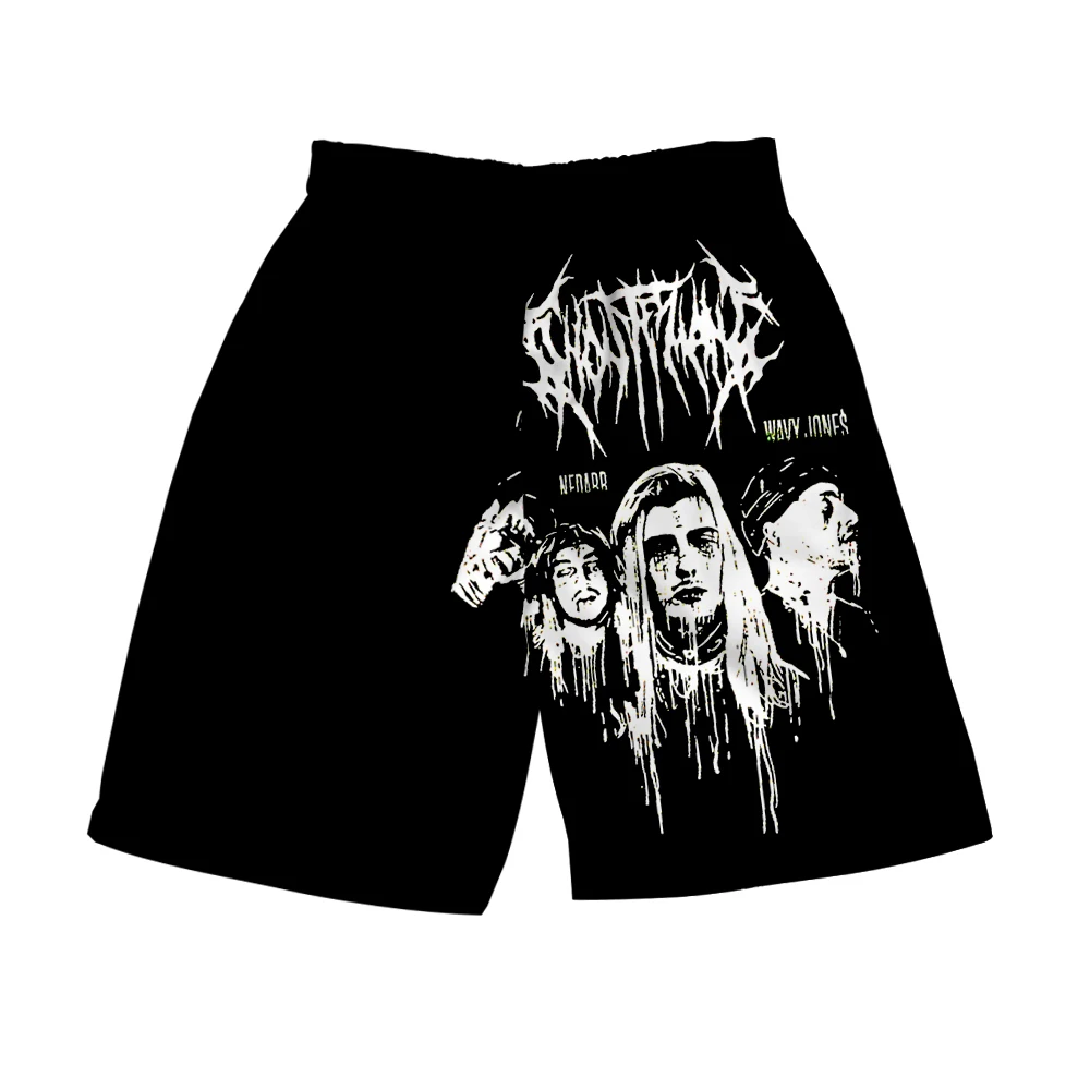 Летние мужские шорты Ghostemane,, повседневные, рок, готический стиль, шорты для фитнеса, тренировки, пляжные шорты, мужские дышащие шорты для спортзала