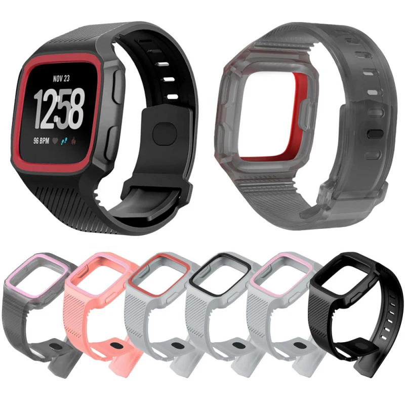 Новейший Fitbit Versa Двухцветный силиконовый ремешок Fitbit Siamese спортивный ремешок