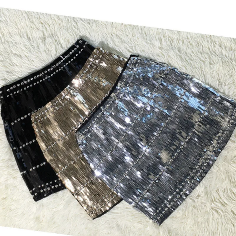 Сексуальная короткая Мини Женская юбка шикарная блестящая мини женские