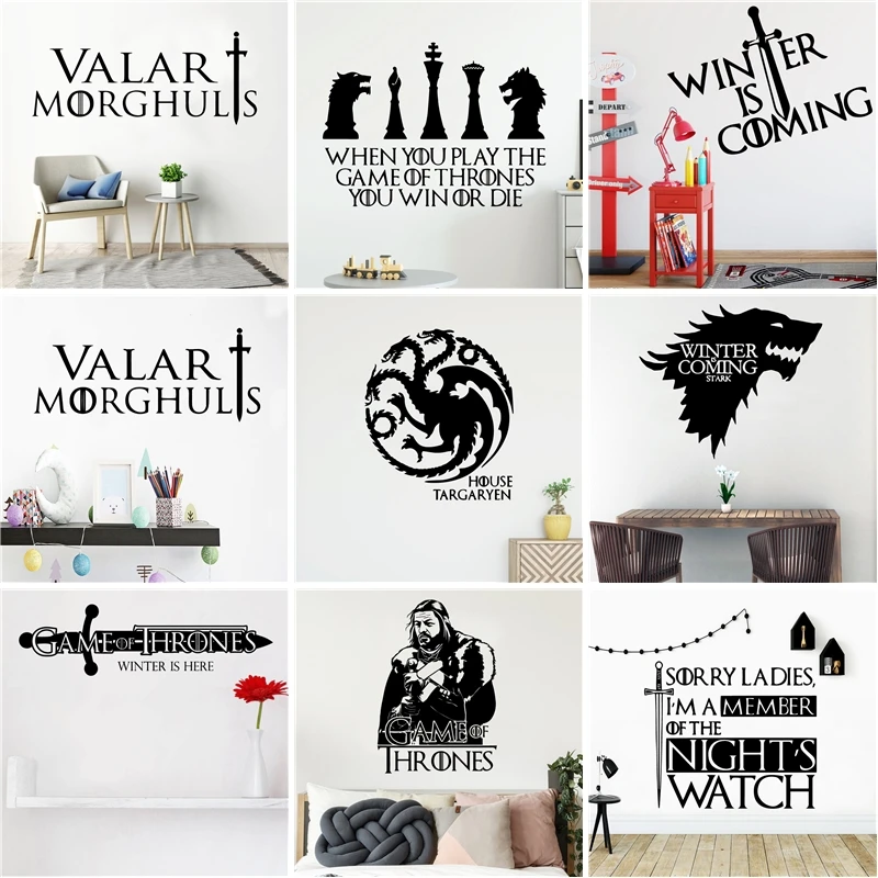 Классическая игра трона стикер стены Искусство Декор гостиной комнаты обои