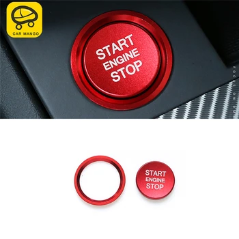 

CARMANGO for Audi A6 C7 2011-2019 Car Engine Start Stop Button Switch Circle Cover Trim Frame Sticker Interior Accessories