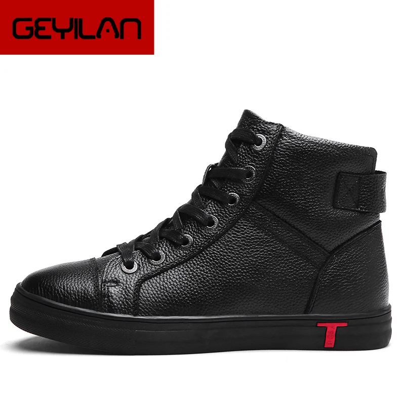 

Genuine Leather Men Waterproof Boots Men Casual Shoes Fashion Ankle Boots For Men High Top Winter Men Boots Size 38~48