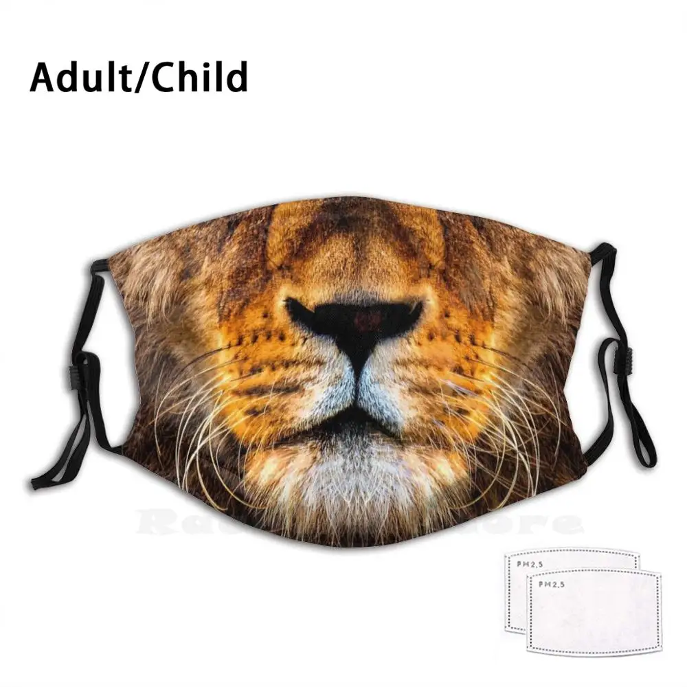 

King Of The Jungle Print Washable Filter Anti Dust Mouth Mask Lion The Lion King Simba King Animal Lion King Cat Lions Rafiki