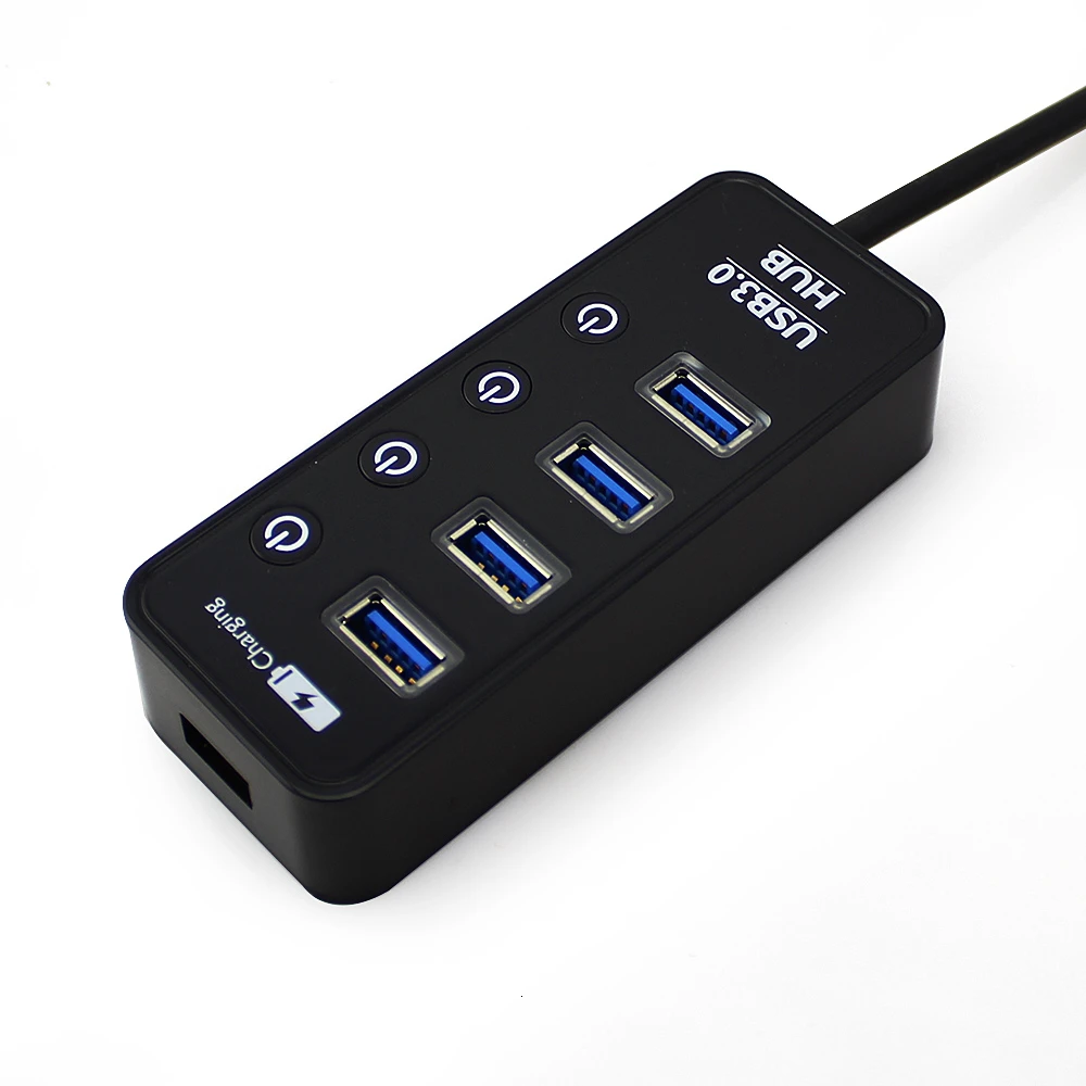 USB chyi концентратор 3,0 4 порта Высокоскоростной сплиттер мини портативный светодиодный переключатель ВКЛ-ВЫКЛ адаптер ПК Компьютерные аксессуары для ноутбука Настольный