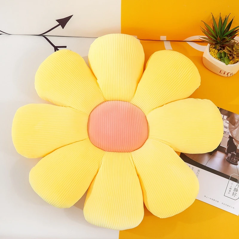 Yellow/Pink Daisy Flower Pillow