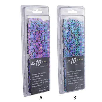 

10 Speed Rainbow Colorful Bicycle Chain Half Full Hollow Durable Link EL SLR for MTB Mountain Road Bike Part Accessories