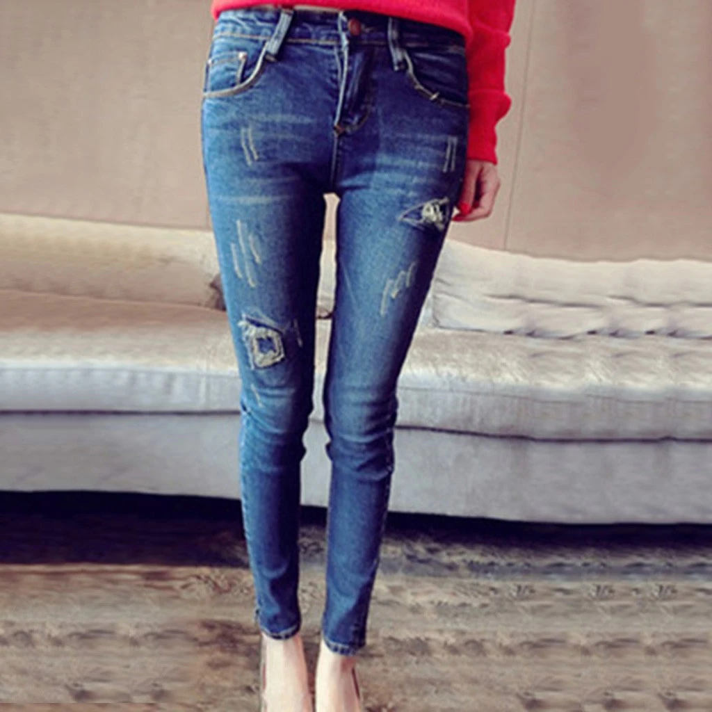 destroyed stretch jeans