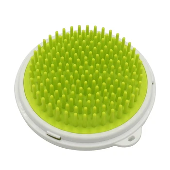 

Pet Silicone Hair Removing Massage Comb Oval Round Design Both Sides of the Brush to Clean Skin Promote Can Be Removed