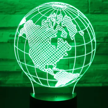 

7 Color Changing USB For Home Bedroom Decoration Globe Model Table Lamp 3D LED Night Lights Bedside Sleep Light Fixture Gifts