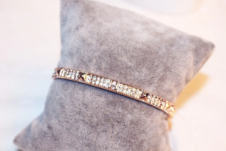 Креативный классический модный браслет со стразами браслет для женщин розовое золото цвет эксклюзивное высокое качество браслет ручной