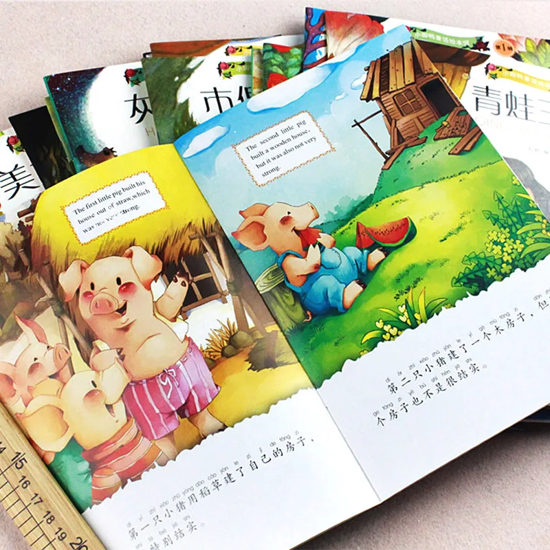 Китайская и английская цветная карта Фонетика 20 книг Сказочная книга пазл для