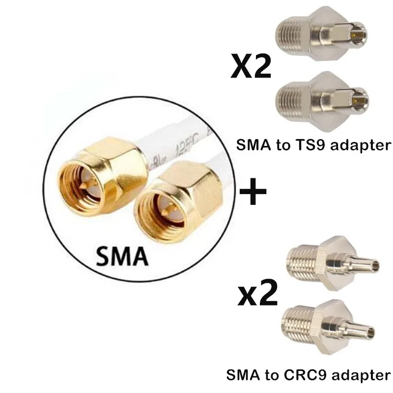 add ts9 crc9 adapter JX 4G LTE Антенна 3g 4G внешняя антенна наружная антенна с 5 м двойной слайдер CRC9/TS9/SMA разъем для 3g 4G маршрутизатор модем - Цвет: add ts9 crc9 adapter