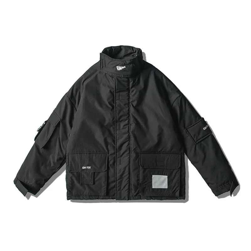 Northern Boundary Men'S Wear Shu New Style Function Workwear Cotton-padded Clothes Men's Outdoor Stand Collar Velcro Cotton