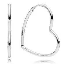 Оригинальные 925 пробы серебряные серьги, большие асимметричные серьги в виде сердец для женщин, свадебный подарок, модное ювелирное изделие