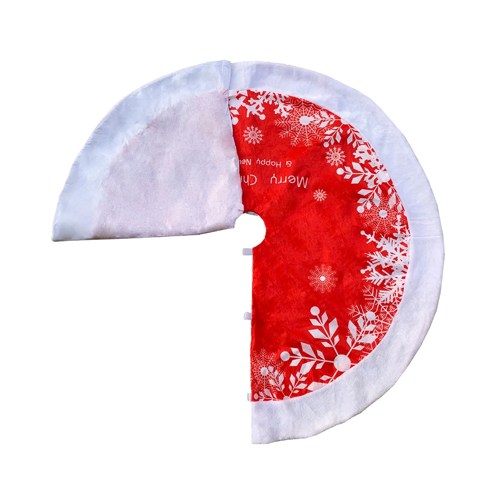 Round Christmas Tree Skirt Red Floor Mat Cover Home Hotel Mall Xmas Tree Ornament New Year Decoration
