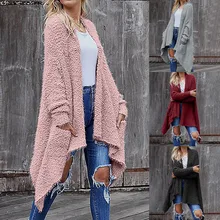 Женские прочные кардиганы размера плюс, Дамский Повседневный Кардиган с длинным рукавом и неровными карманами, пальто, большие размеры