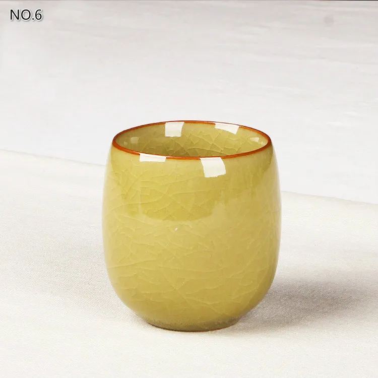 NO.6 Керамические чашки, покрытые эмалью кружки для кофе 6 цветов керамические рождественские подарки Подарочная коробка рукоятка кружка для путешествий кофейная посуда для напитков кухонный инструмент - Цвет: NO.6