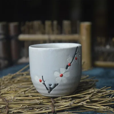 Japanses sake home керамика с ручной росписью чашка для супа вина маленькая Ретро фруктовая Слива белое вино Желтый Теплый Горячий Набор бокалов для вина - Цвет: 7
