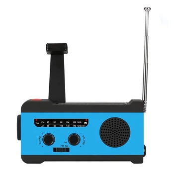 

HFES Solar Radio Hand Crank AM/FM/NOAA Weather Radio, Emergency Radio with LED Flashlight and 2000MAh Smart Phone Charger