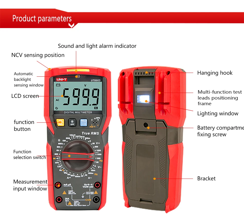 UNI-T multímetro digital profissional ut89x ut89xd ut89xe
