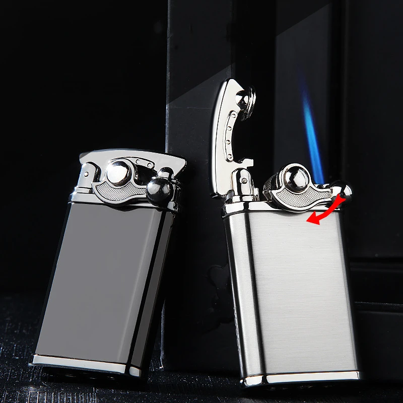 

Jobon Jet Torch Lighter Turbo Inflatable Gas Butane Lighter Rocker Rebound Windproof Cigar Cigarette Lighter Gadgets For Men
