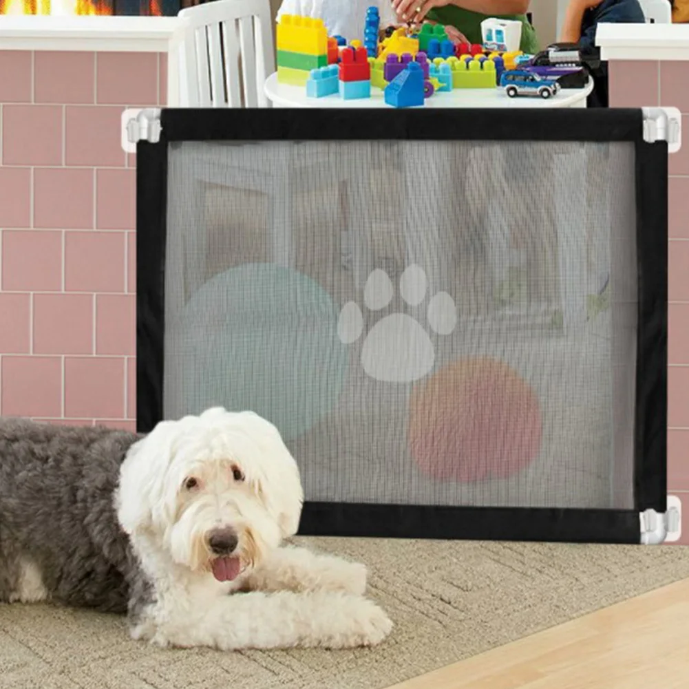 

Puppy Lockable Magic Gate Safety Mesh Cat Pet Fence Non Toxic Segregation Dogs Guard DIY Enclosure Breathable Indoor