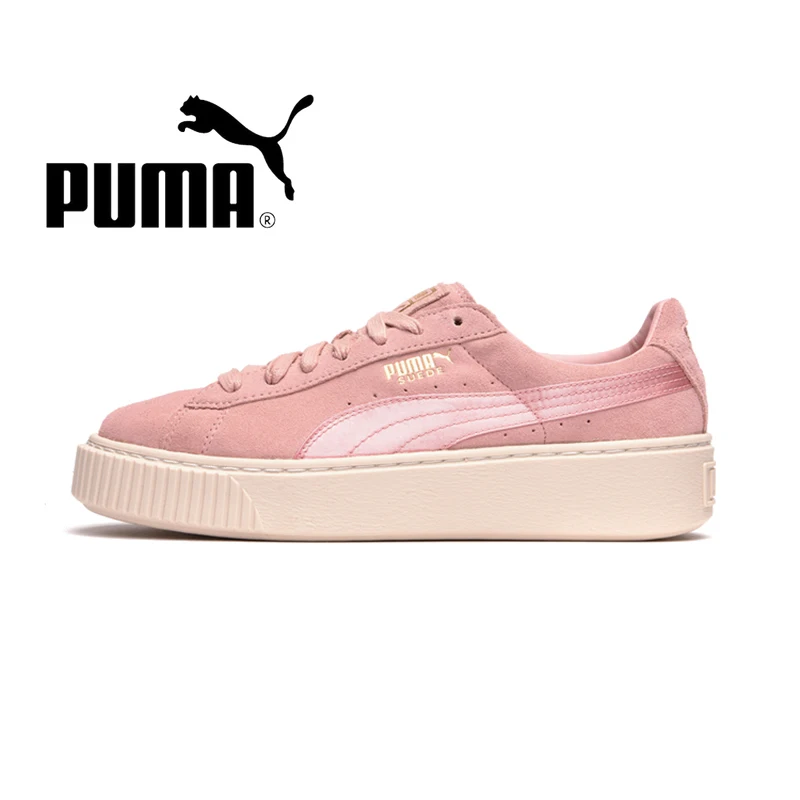 

Original PUMA SUEDE PLATFORM Women's Skateboarding Shoes Pink Fashion Comfortable Low Top Wear Resistant Footwear 865823-03