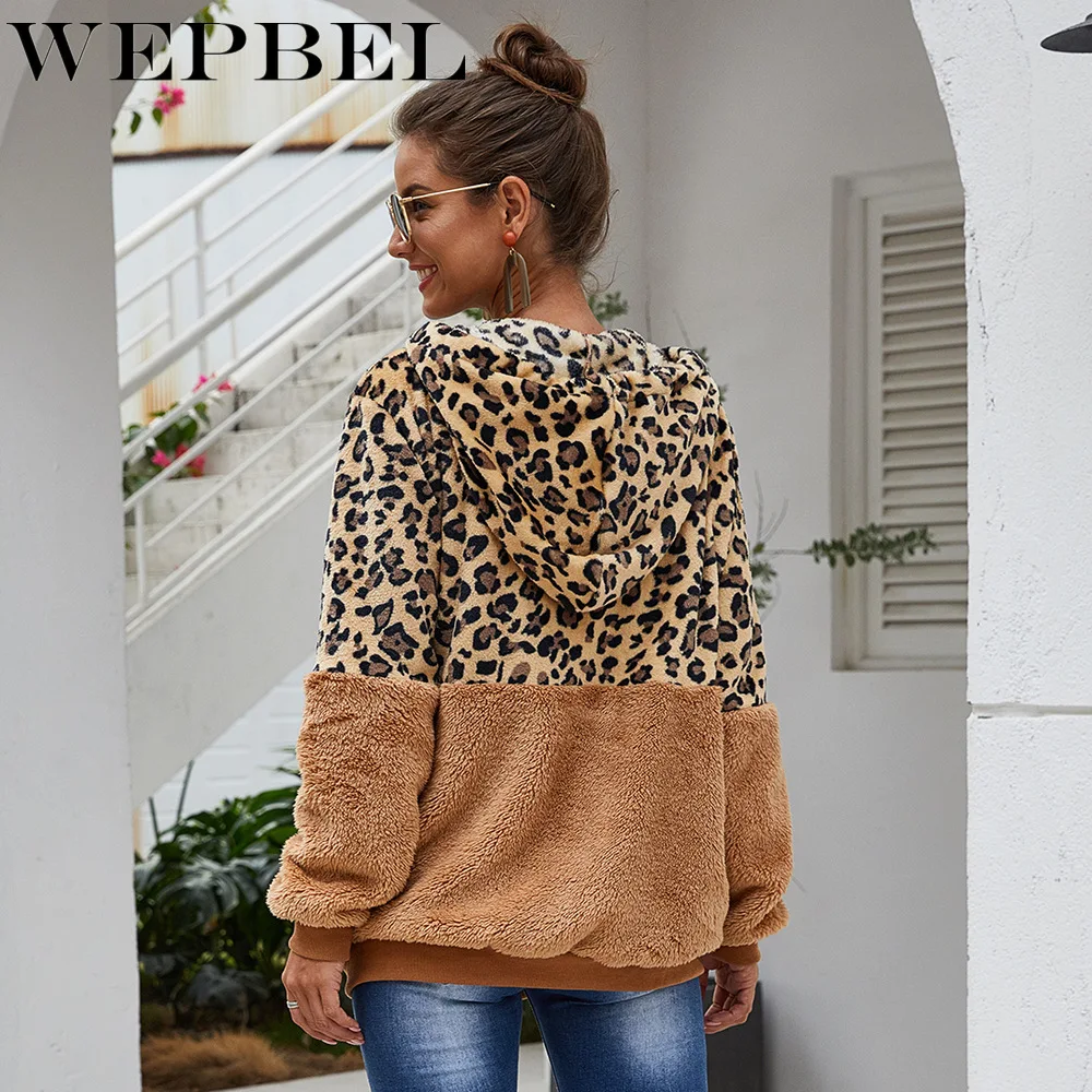 WEPBEL, женские флисовые толстовки, зимние, с длинным рукавом, свободные, меховой пуловер, свитшоты, Осень-зима, теплые, с карманами, плюшевые, с капюшоном, свитшоты