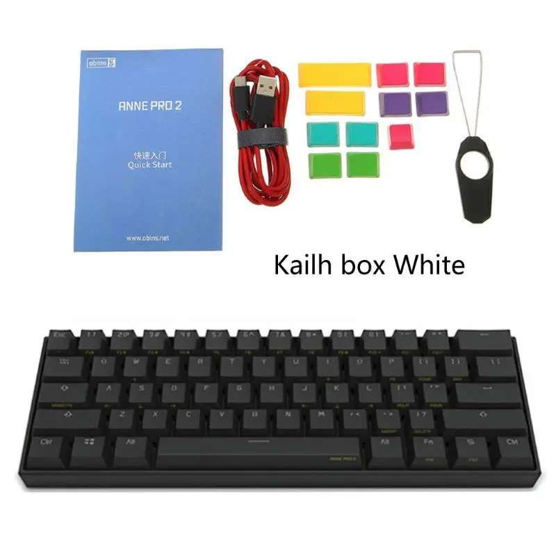 60% механическая клавиатура Bluetooth 4,0 Тип-C цветная(RGB) 61 Ключи Kailh коробка переключения