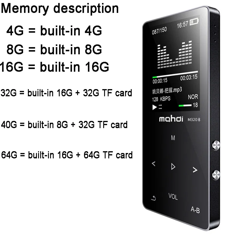 Новинка металлический bluetooth MP3 плеер 8 Гб Встроенный динамик fm радио Электронная