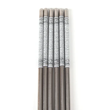 

1Pair Vintage Chinese Home Kitchen Restaurant Blue And White Porcelain Floral Pattern Stainless Steel Chopsticks