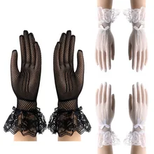 Элегантные кружевные перчатки, бант для кошек, для вечеринки, выпускного, свадьбы, невесты, наручные рукавицы