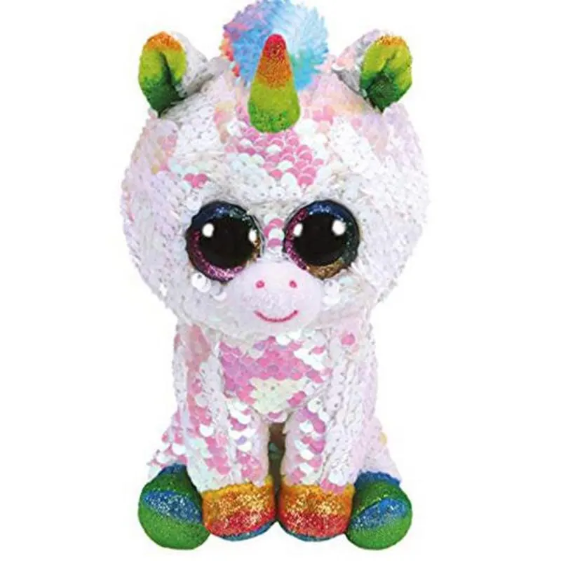 Pixy The Unicorn Ty плюшевый Кукла в виде животных с блестками мягкая плюшевая кошка сова лиса кролик Единорог Фламинго овечка Дракон Собака игрушечные Пингвины " 15 см - Цвет: Pixy The Unicorn