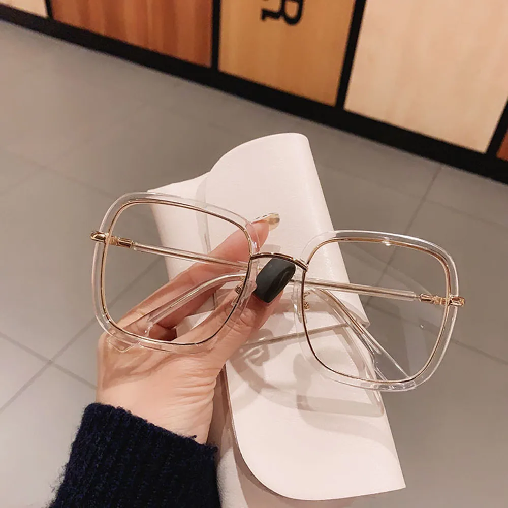 Fashion Oversized Clear Square Glasses Women Fashion Anti-blue Optical Glasses Frames Classic Plastic Eyeglasses Frames Eyewear