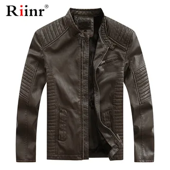 

2019 New 5XL Men's PU Jacket Leather Coat Autumn Slim Fit Faux Leather Motorcycle Jackets Male Coats Brand Clothing Outerwear