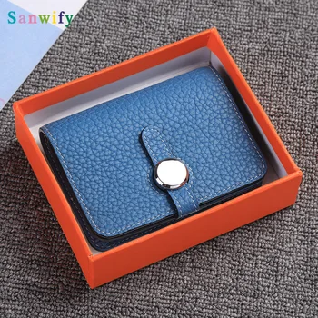 

Genuine Leather Unisex Luxury Change Purse Hasp Square Coin Wallet Fashion Leather Coin Purse Women Small Luxury Purse
