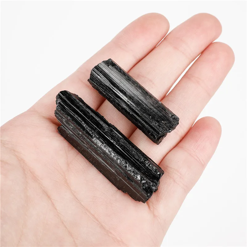 1PC Natural Black Tourmaline Crystal Stone Specimen Crafts Ornament Home Decor Long Stick Point Wand Ore Mineral Quartz 4-6CM | Дом и сад
